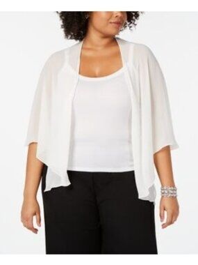Sl Fashions Womens Plus Size Multi-Wear Shawl Ivory Size 4X NWT